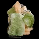 Apophyllite green cube with Stilbite Natural Mineral Specimen - image 1