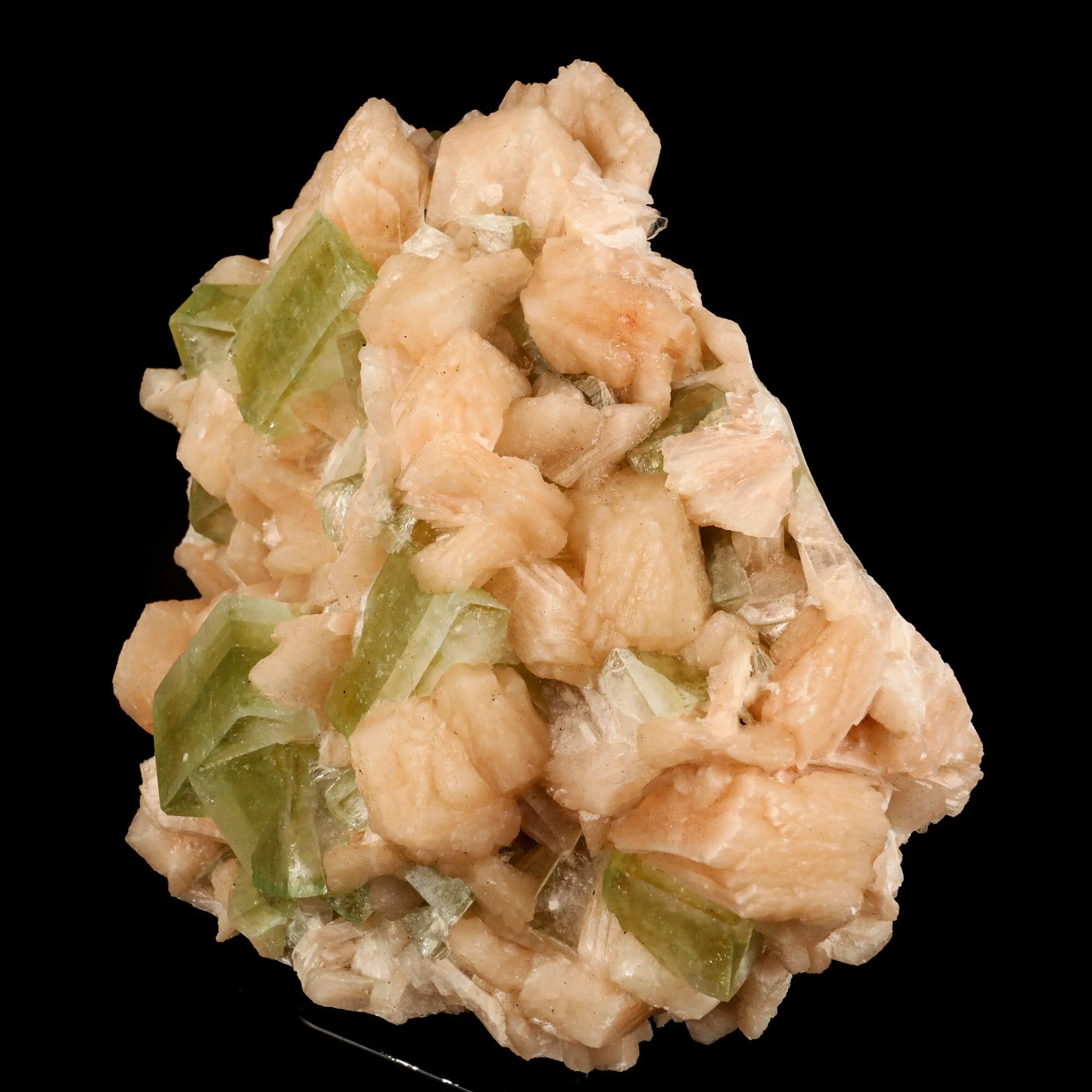 Apophyllite green cube with Stilbite Natural Mineral Specimen - image 3