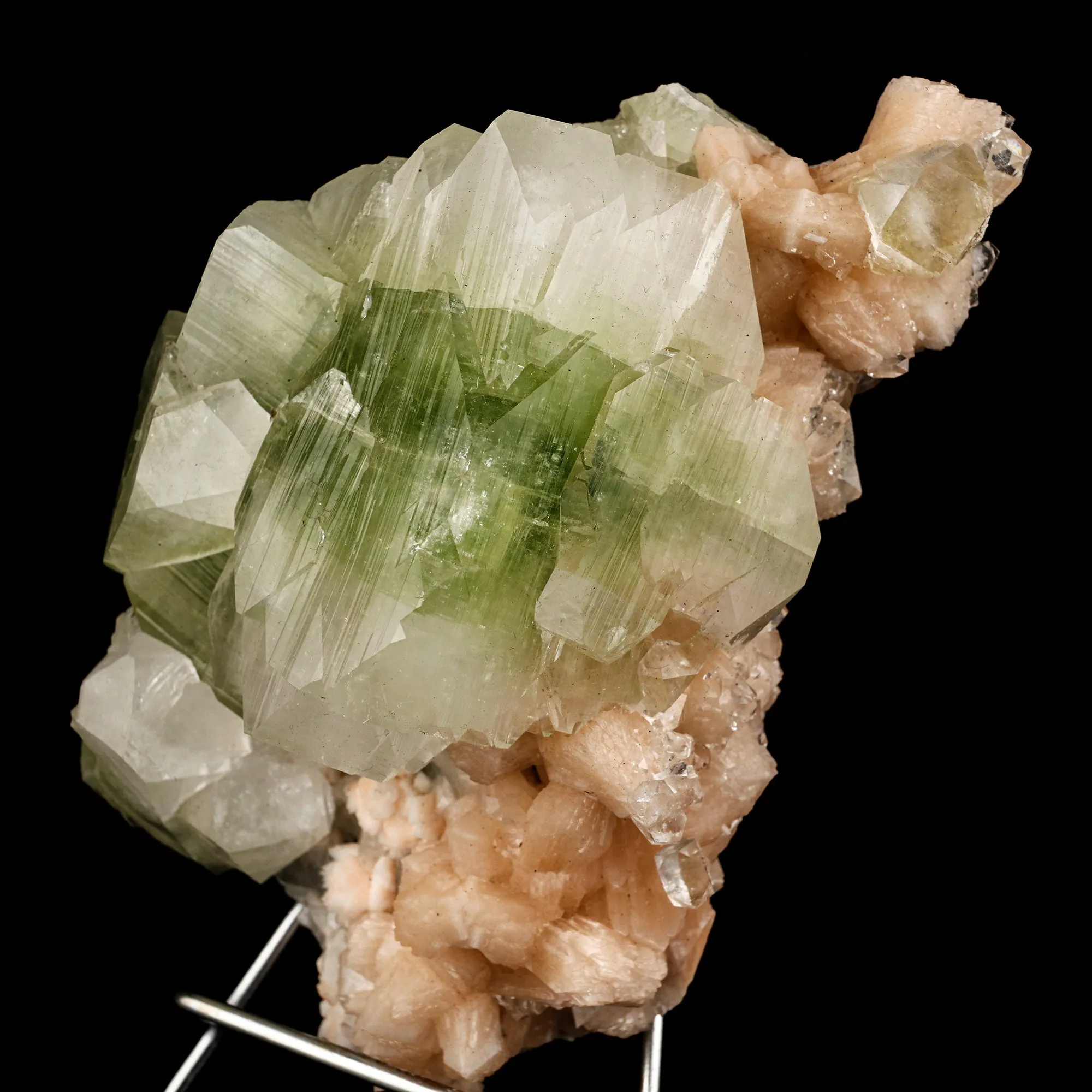 Apophyllite green cube with Stilbite Natural Mineral Specimen - image 2
