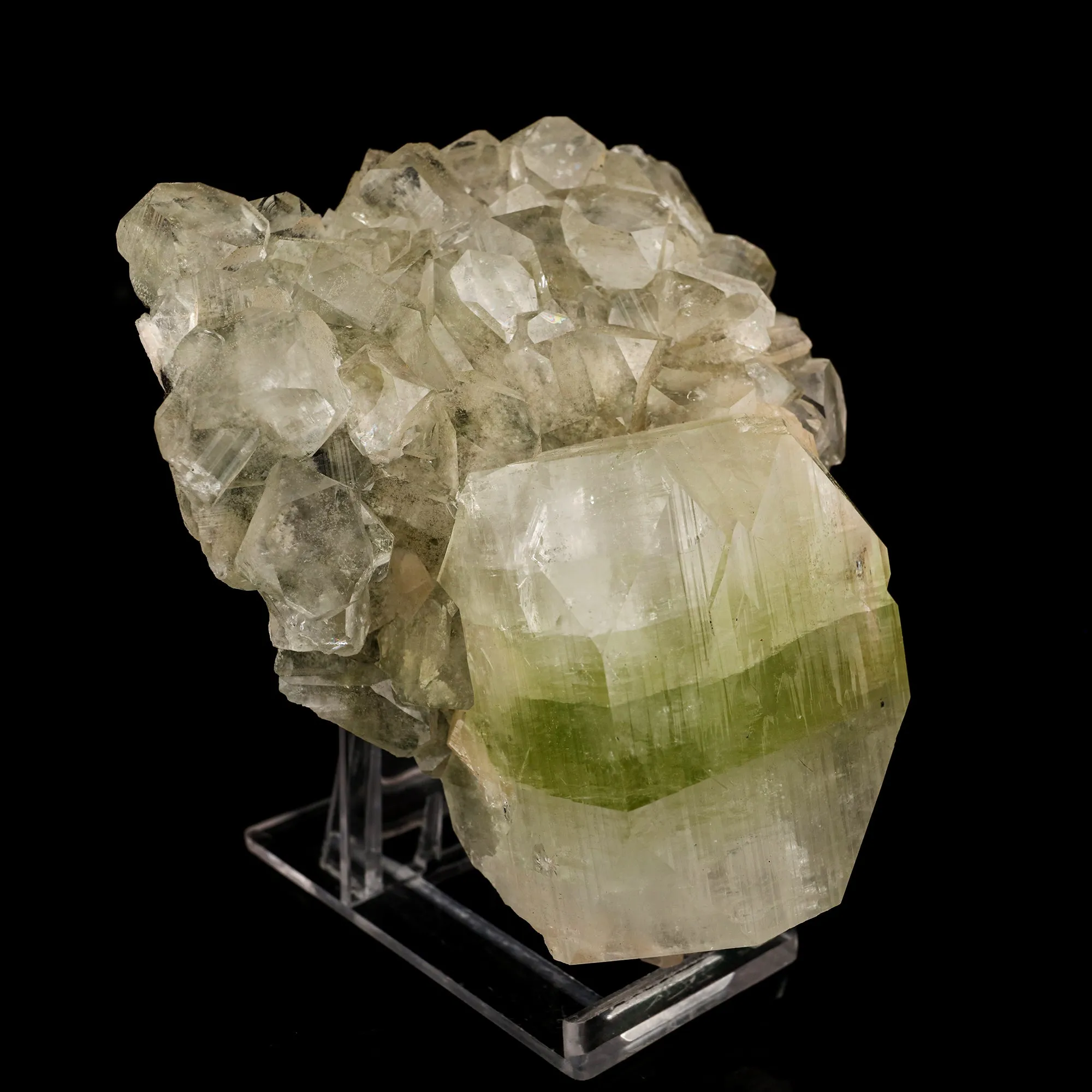 Apophyllite green cube with Stilbite Natural Mineral Specimen - image 2