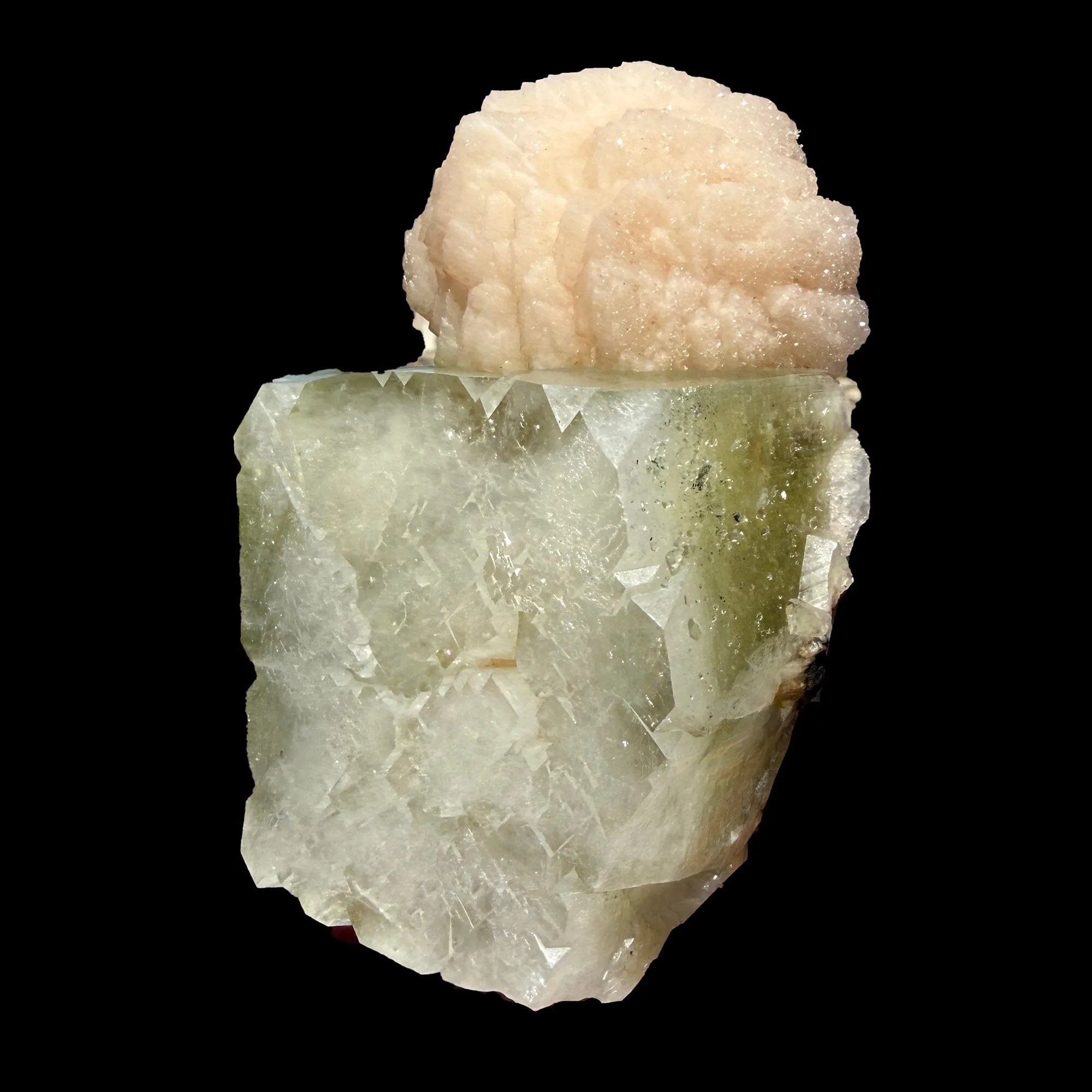 Apophyllite green cube with Stilbite Natural Mineral Specimen - image 3