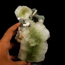 Apophyllite green cube with Stilbite Natural Mineral Specimen - image 4