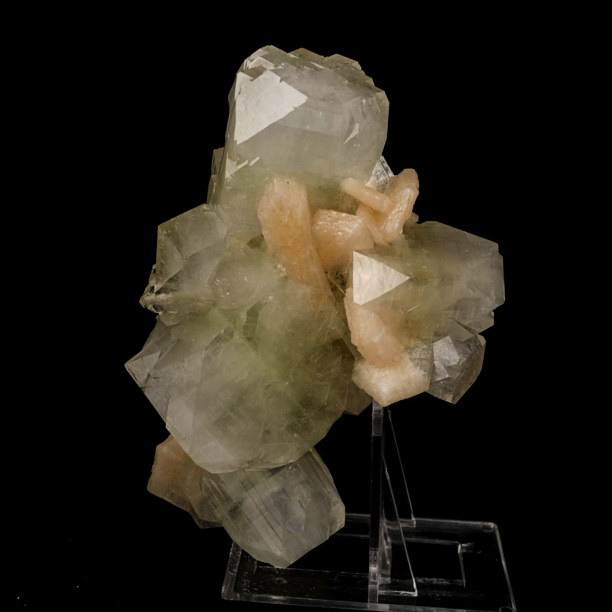 Apophyllite green cube with Stilbite Natural Mineral Specimen - image 3