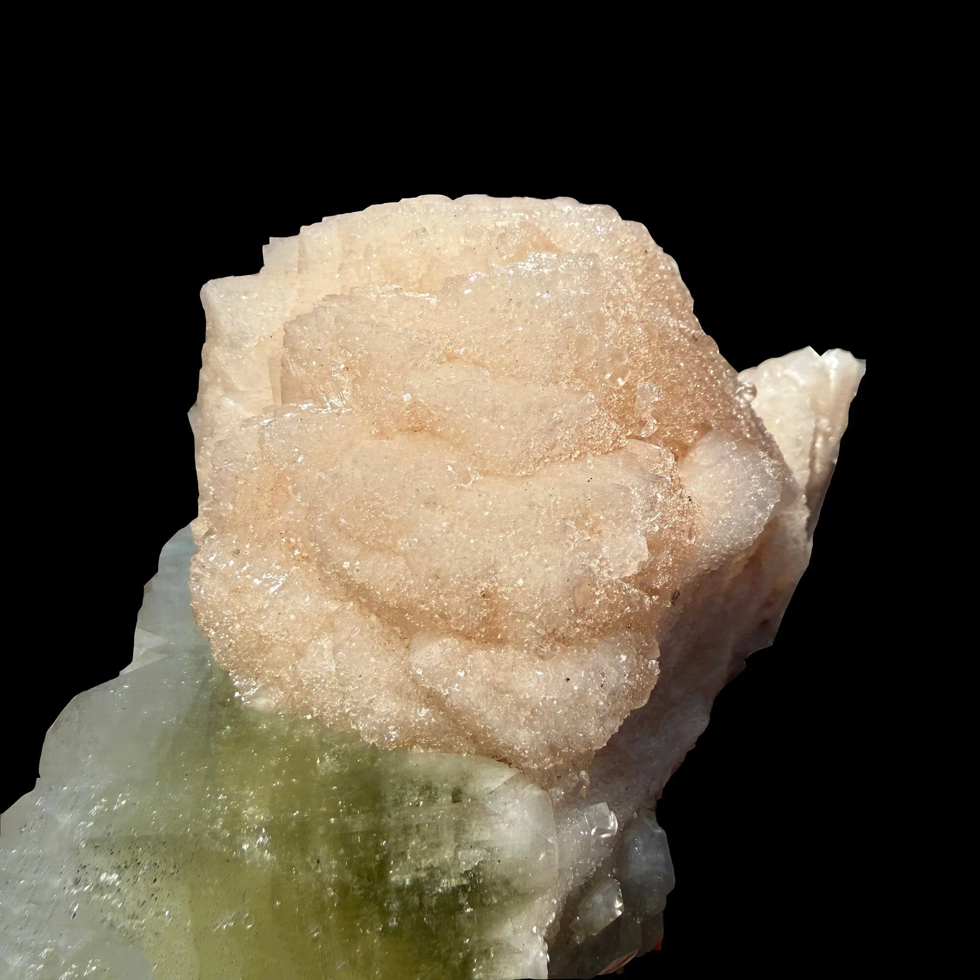Apophyllite green cube with Stilbite Natural Mineral Specimen - image 5