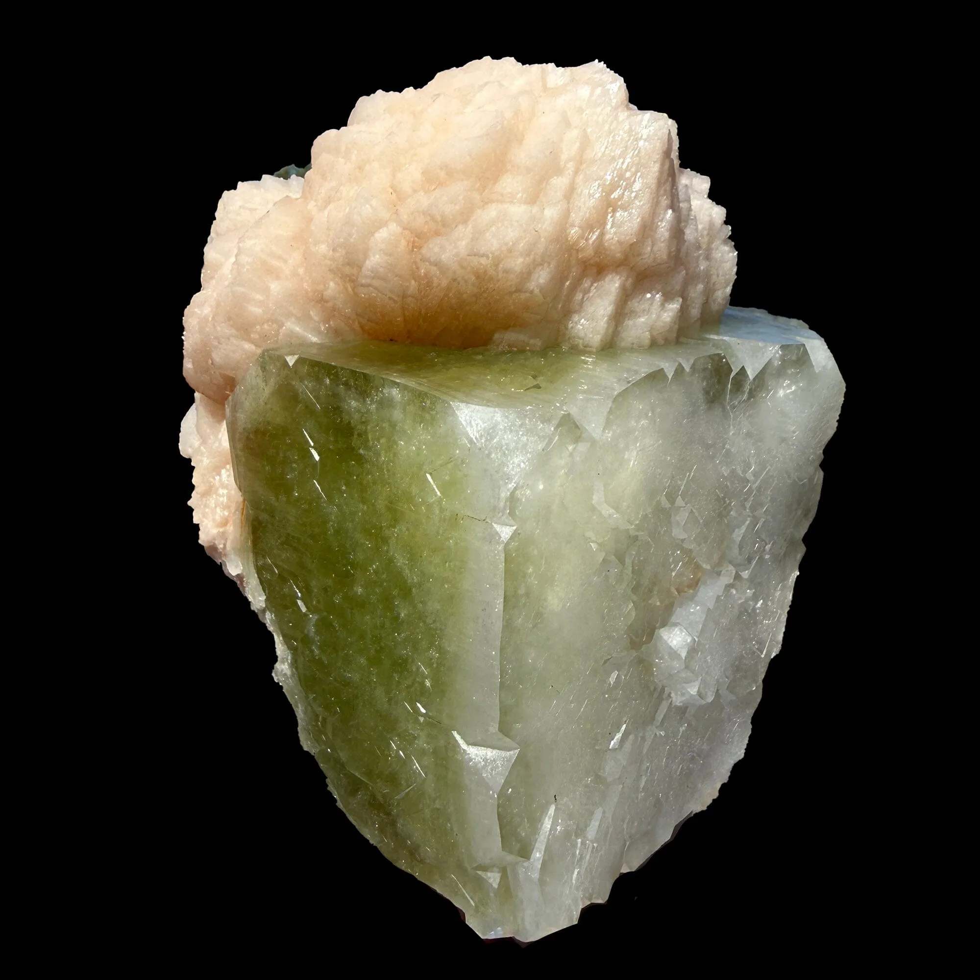 Apophyllite green cube with Stilbite Natural Mineral Specimen - image 2
