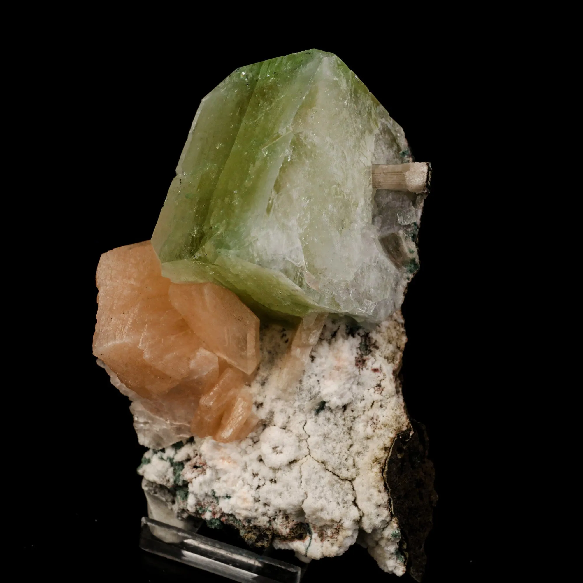 Apophyllite green cube with Stilbite Natural Mineral Specimen - image 2