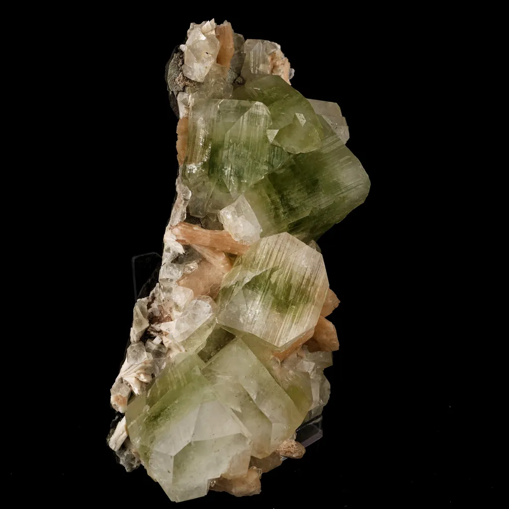 Apophyllite green cube with Stilbite Natural Mineral Specimen - image 3