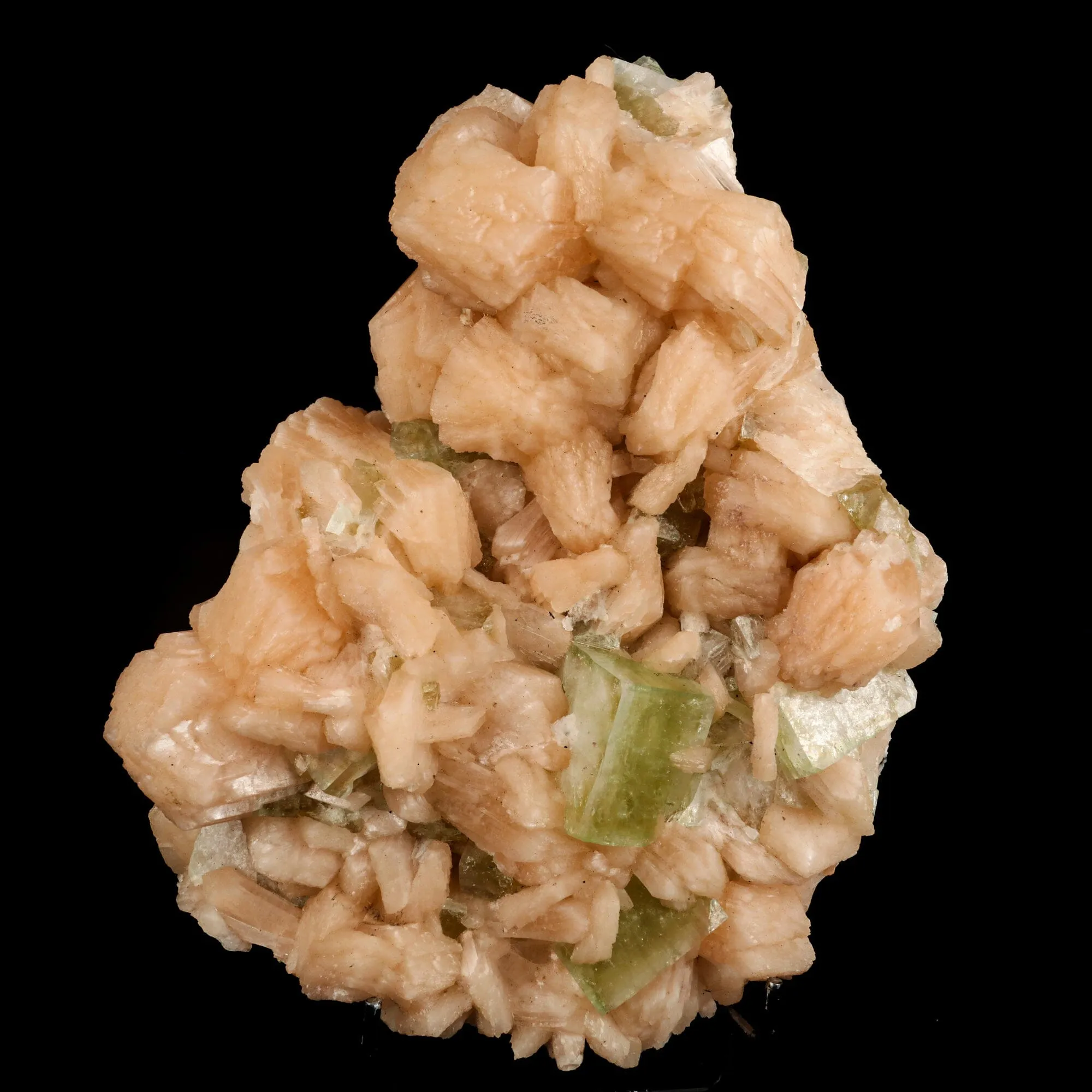 Apophyllite green cube with Stilbite Natural Mineral Specimen - image 1