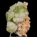 Apophyllite green cube with Stilbite Natural Mineral Specimen - image 1