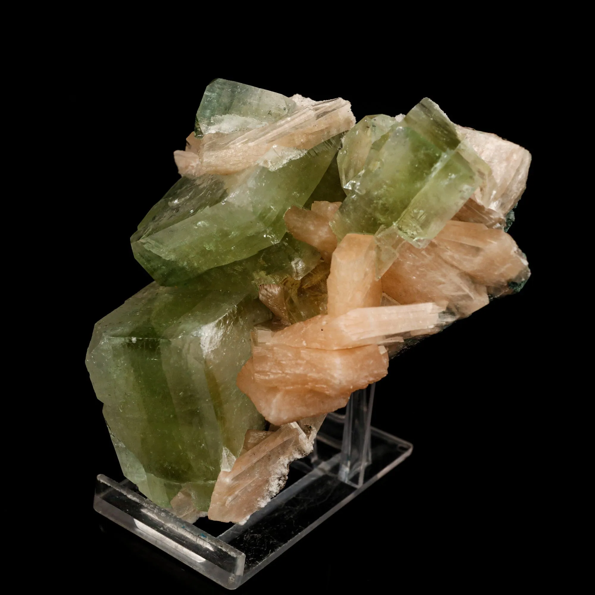 Apophyllite green cube with Stilbite Natural Mineral Specimen - image 2