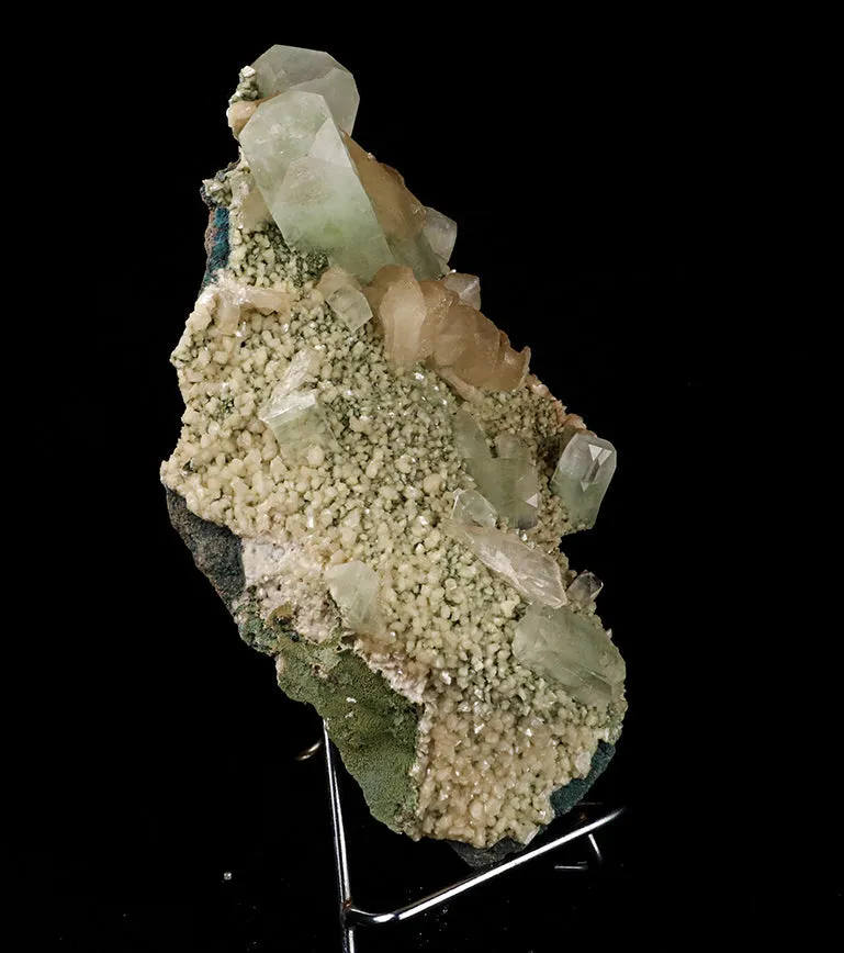 Apophyllite green Cubes with Stilbite and Heulandite Natural Mineral Specimen - image 2