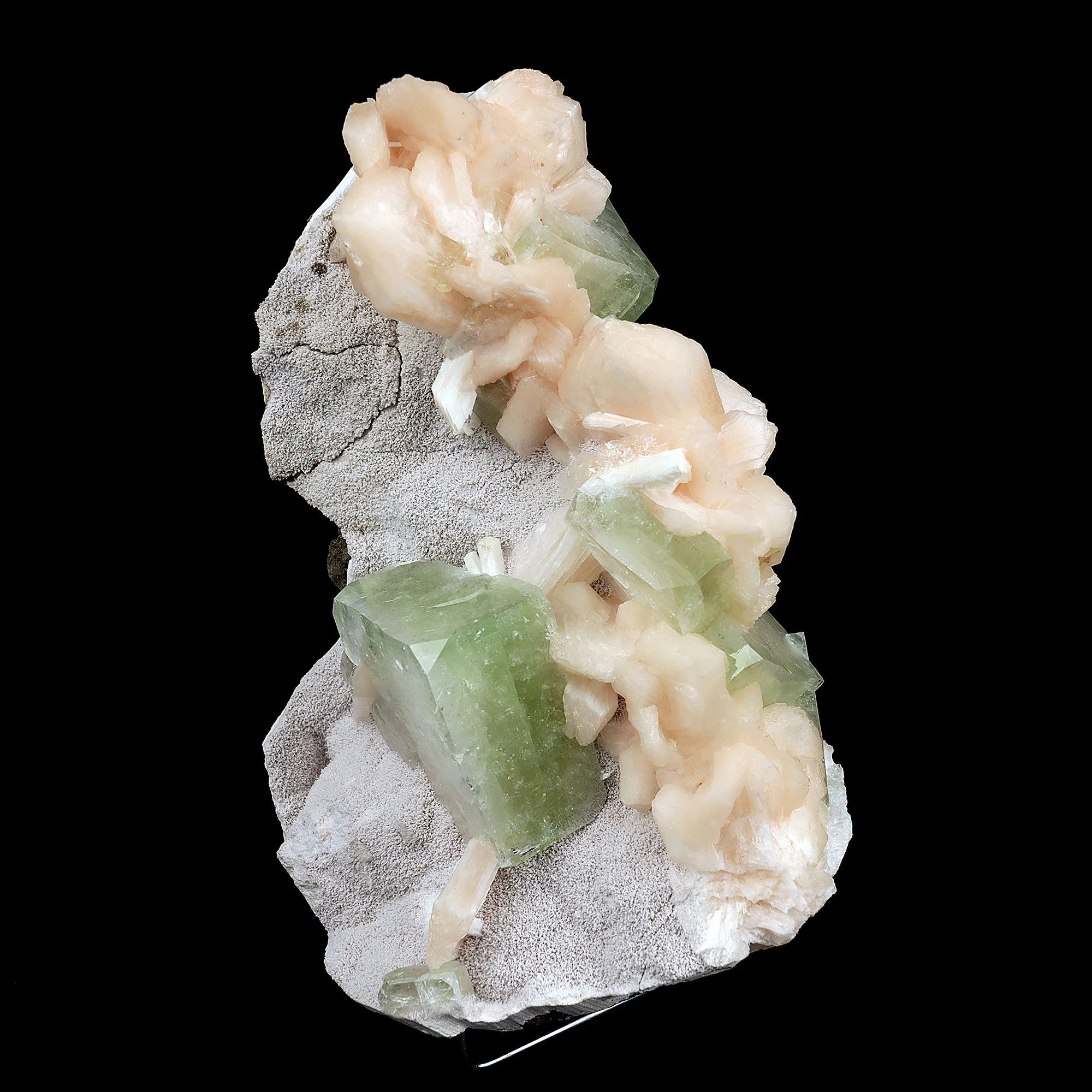 Apophyllite Green Cubes with Stilbite Natural Mineral Specimen - image 3