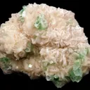 Apophyllite green disco formation on Stilbite Natural Mineral Specimen - image 1