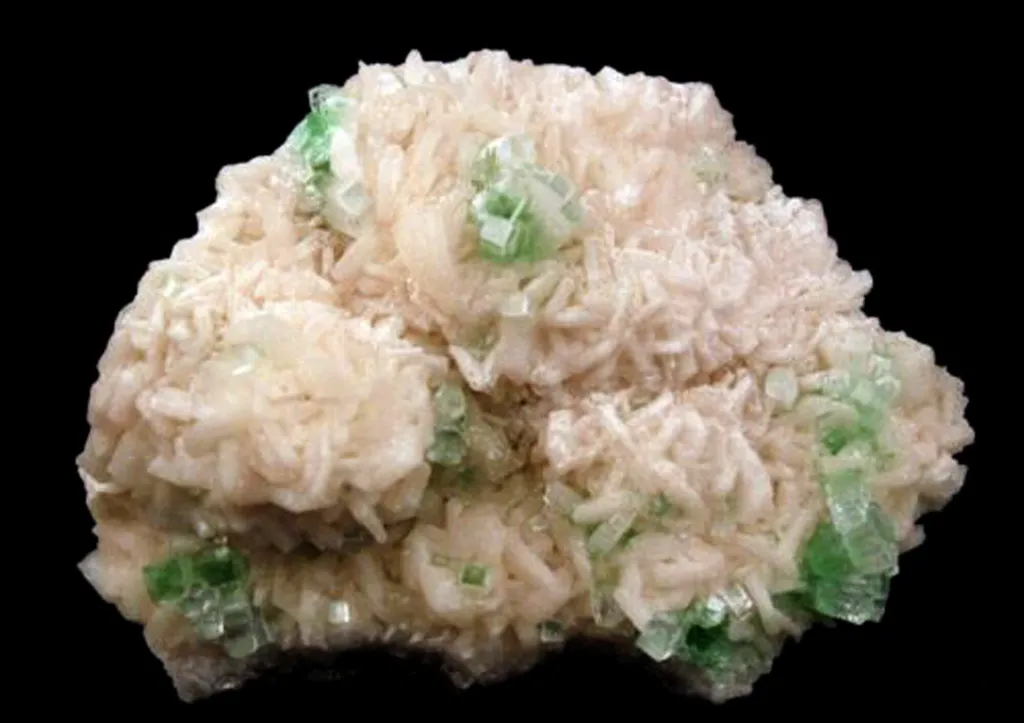 Apophyllite green disco formation on Stilbite Natural Mineral Specimen - image 2