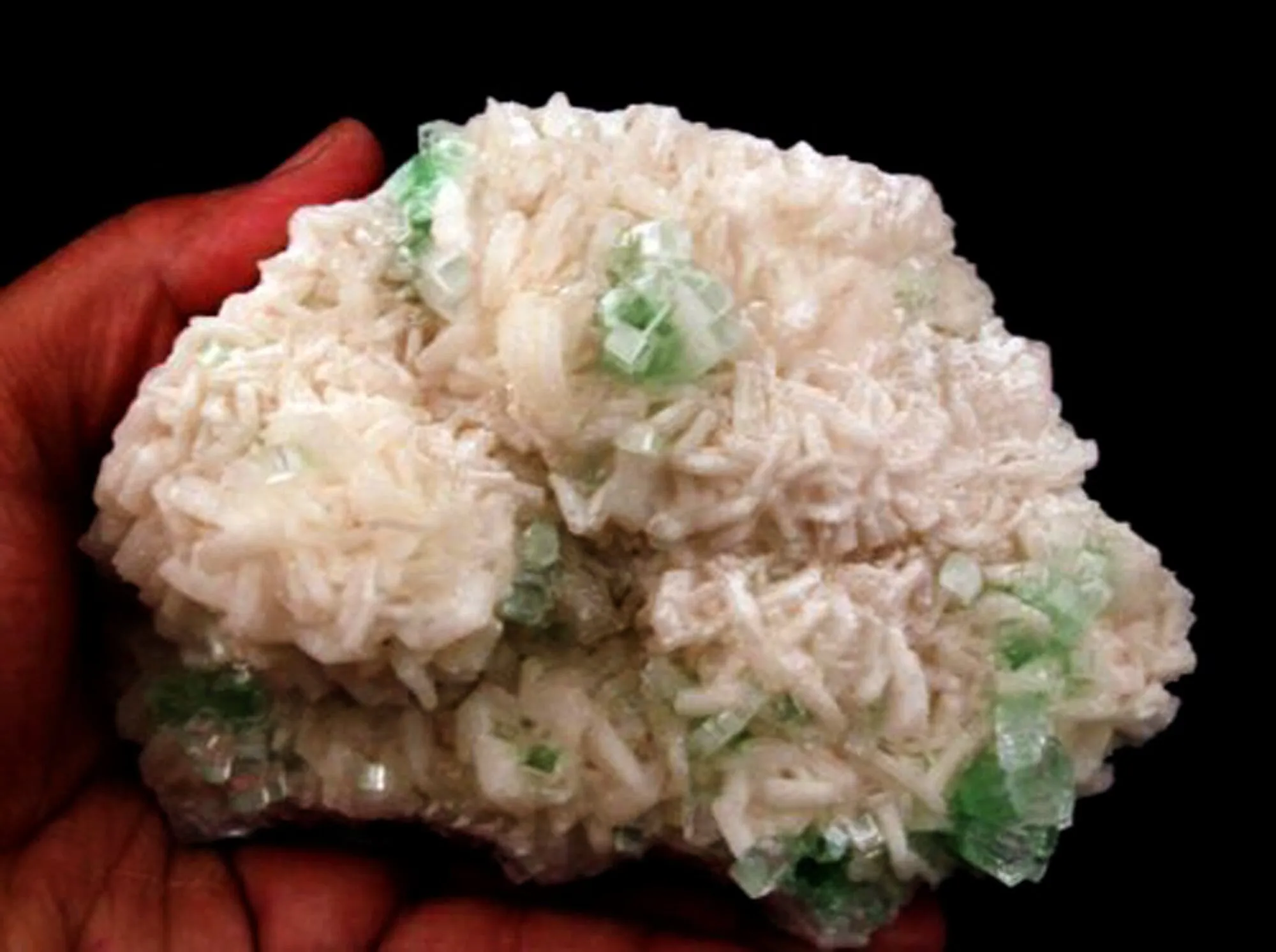 Apophyllite green disco formation on Stilbite Natural Mineral Specimen - image 6