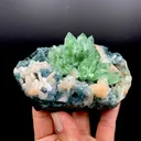 Apophyllite Green Flower on Chalcedony Natural Mineral Specimen - image 4