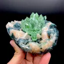 Apophyllite Green Flower on Chalcedony Natural Mineral Specimen - image 3