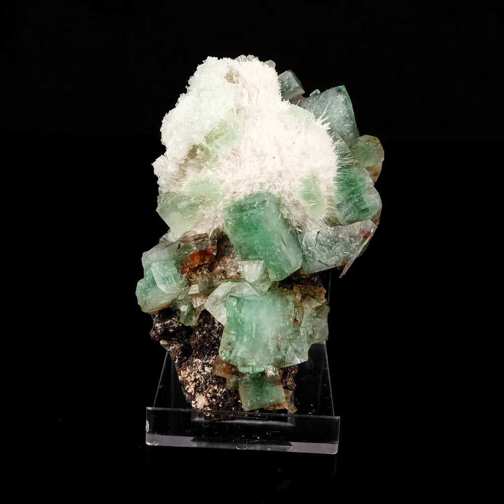 Apophyllite green with Mordenite Natural Mineral Specimen image