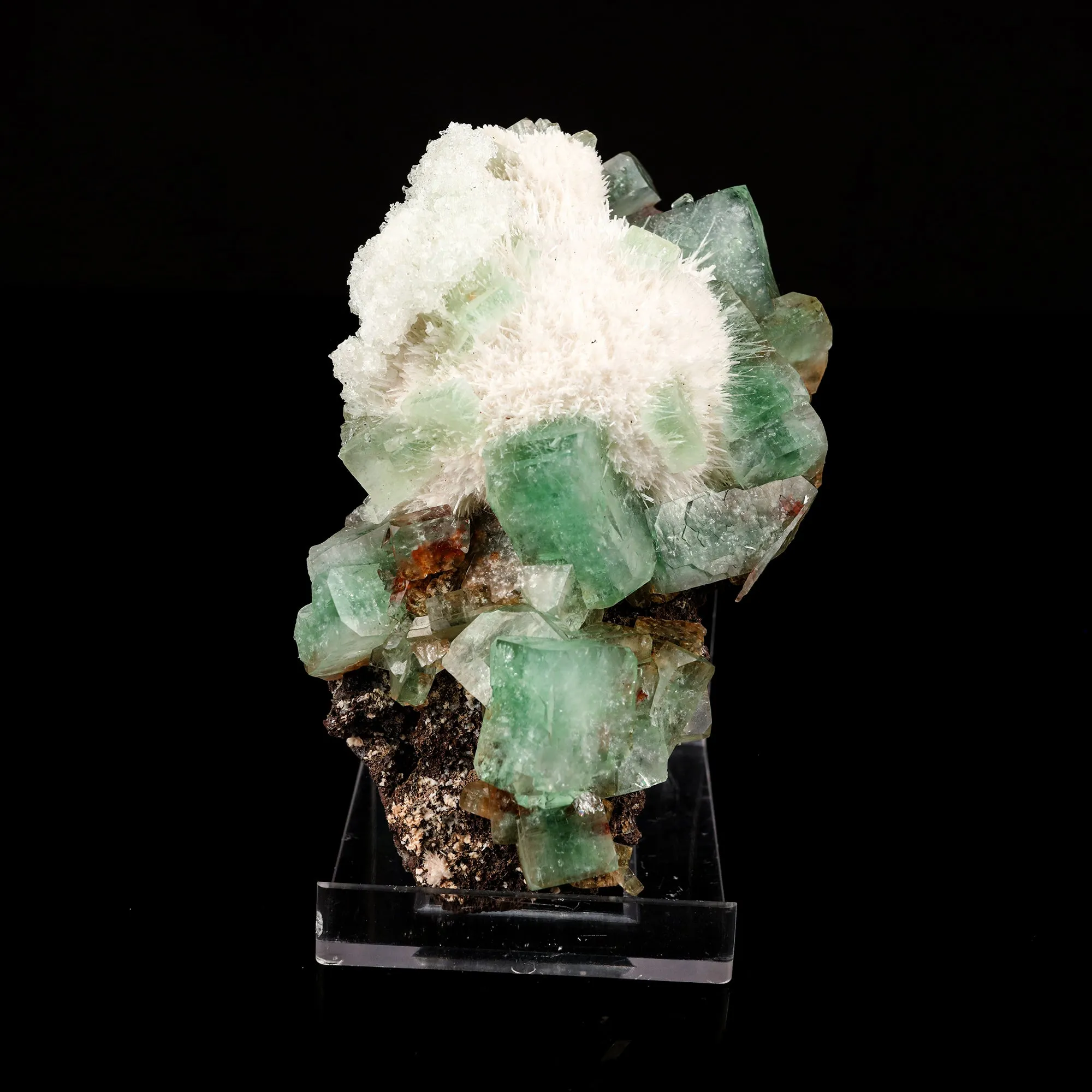 Apophyllite green with Mordenite Natural Mineral Specimen - image 1