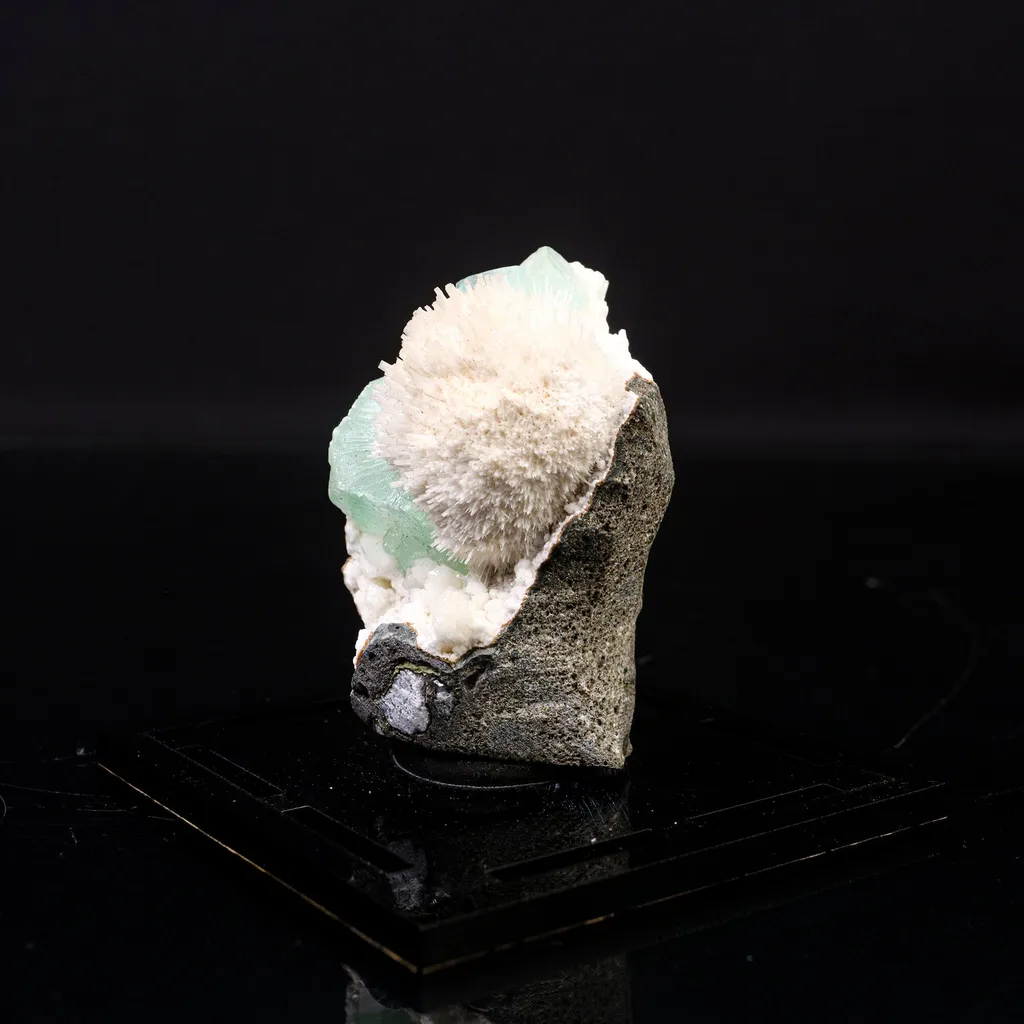 Apophyllite green with Mordenite Natural Mineral Specimen - image 3