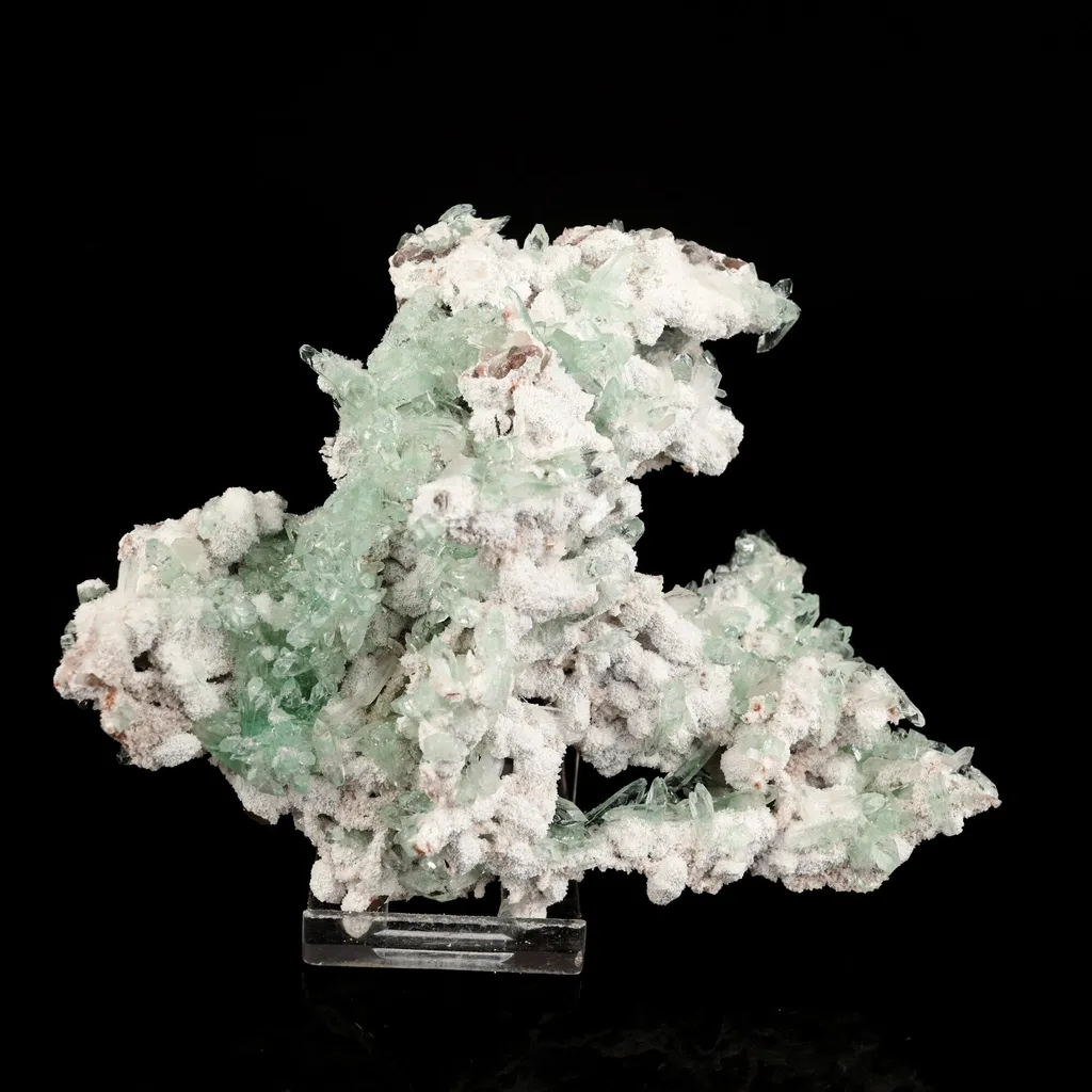 Apophyllite Green with Mordenite Natural Mineral Specimen image