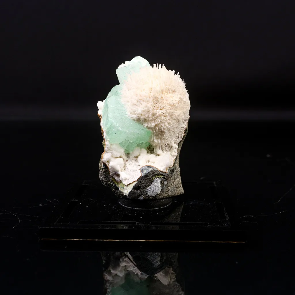 Apophyllite green with Mordenite Natural Mineral Specimen image