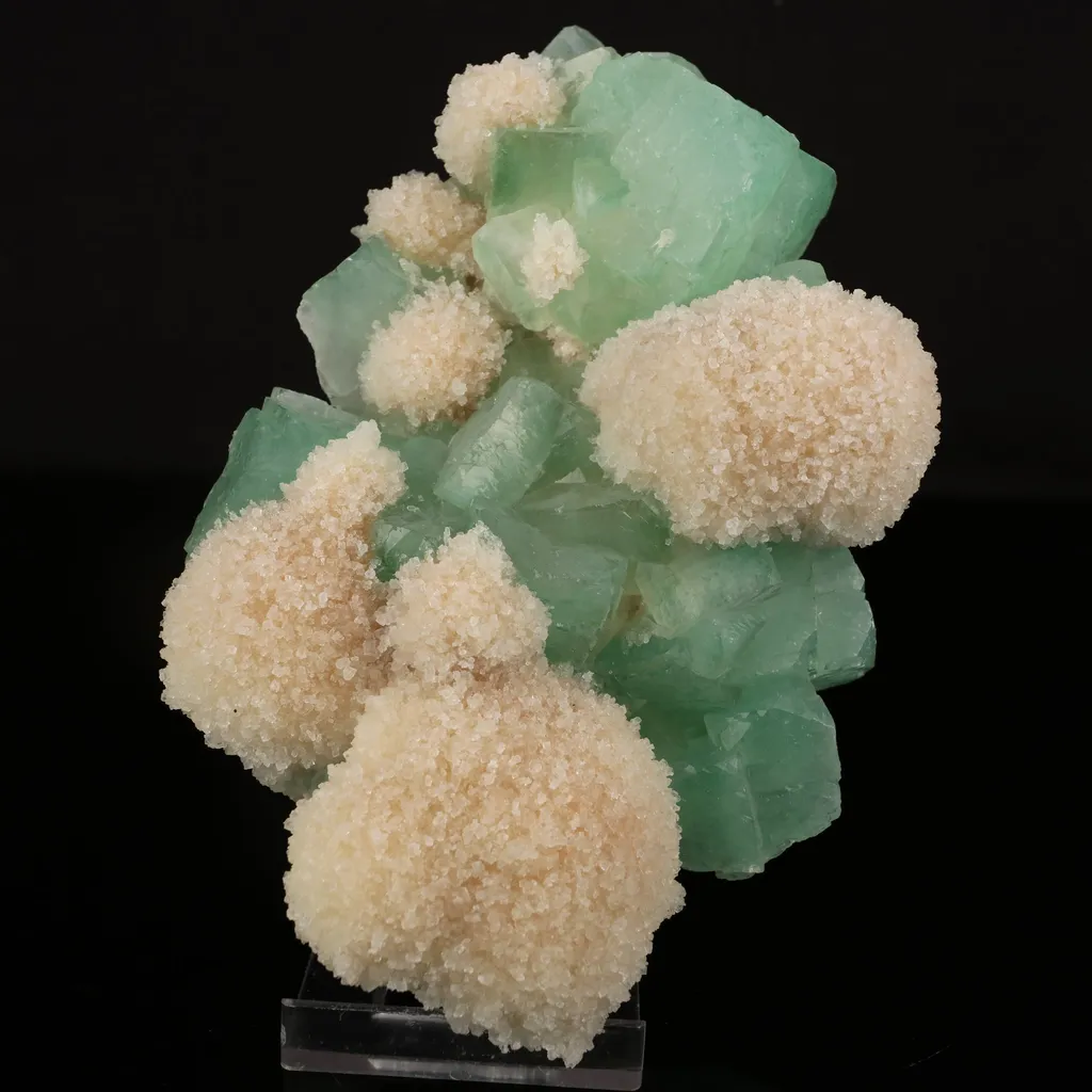 Apophyllite Green with Mordenite Natural Mineral Specimen image