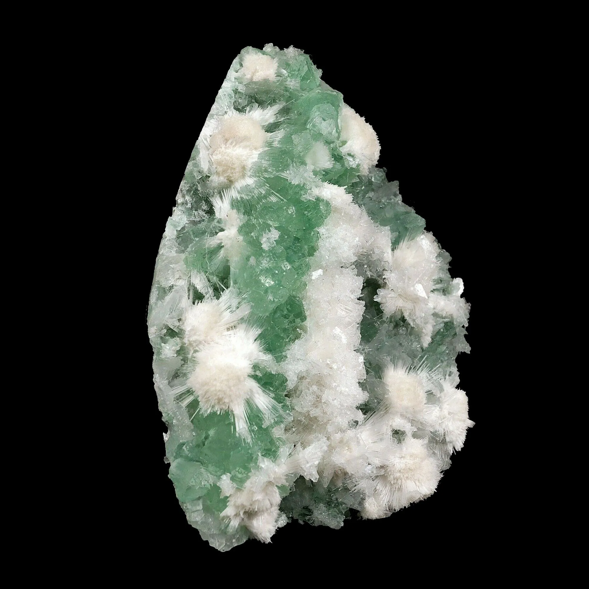 Apophyllite green with Scolecite on Chalcedony A Real Attention Grabber - image 3