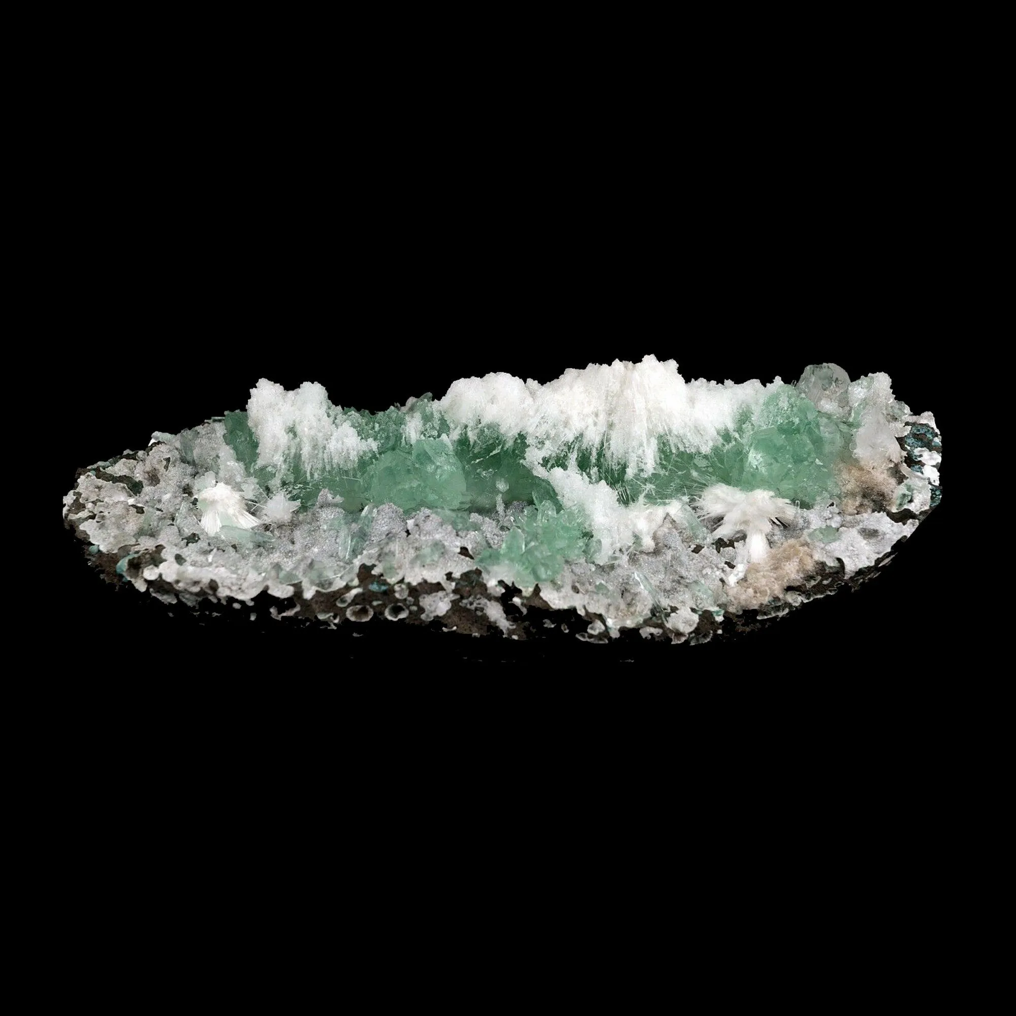 Apophyllite Green with Scolecite on Chalcedony Attention Grabber - image 5
