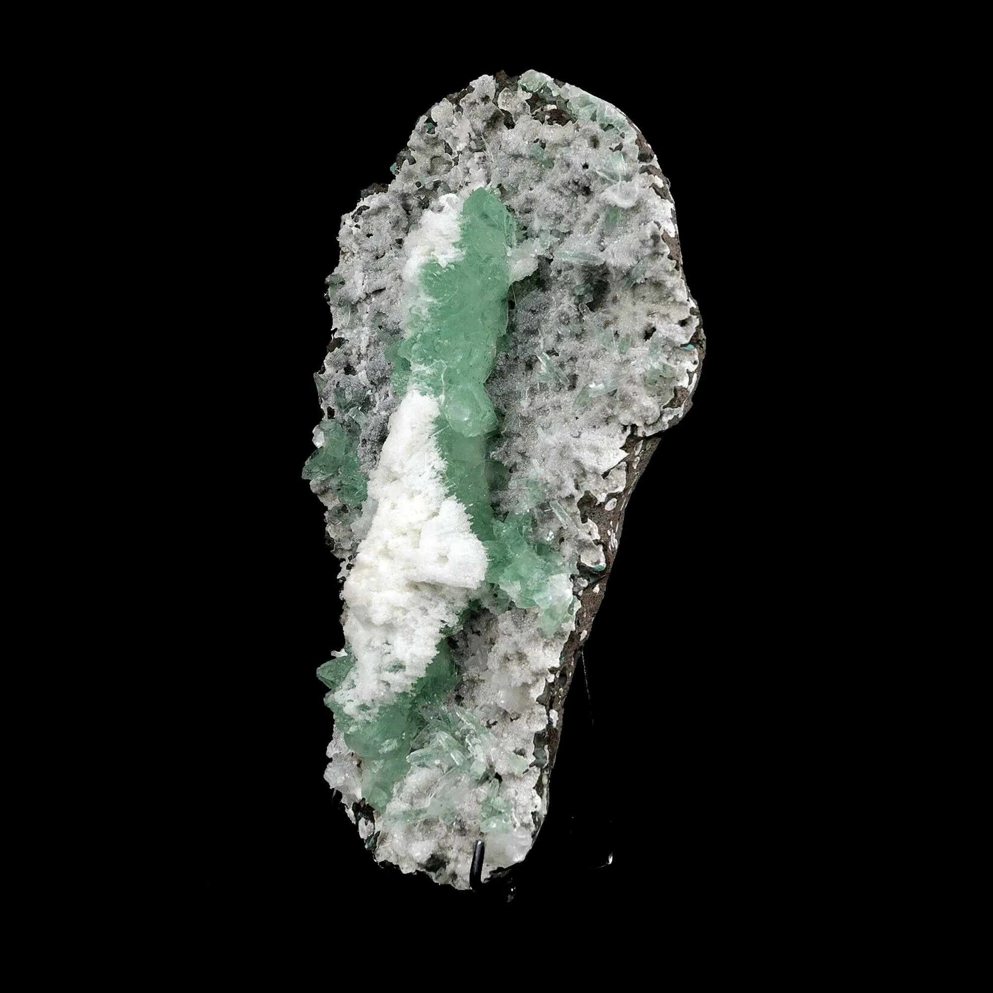 Apophyllite Green with Scolecite on Chalcedony Attention Grabber - image 2