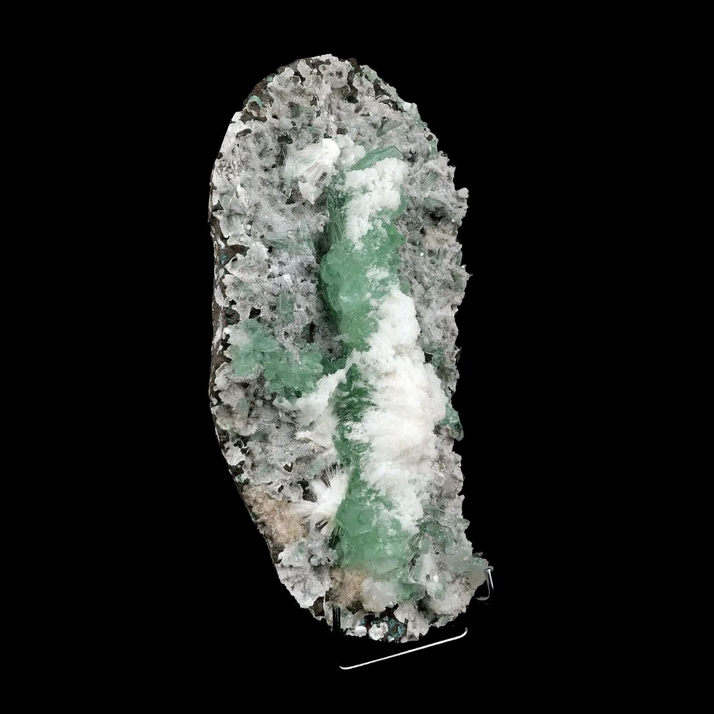 Apophyllite Green with Scolecite on Chalcedony Attention Grabber - image 3