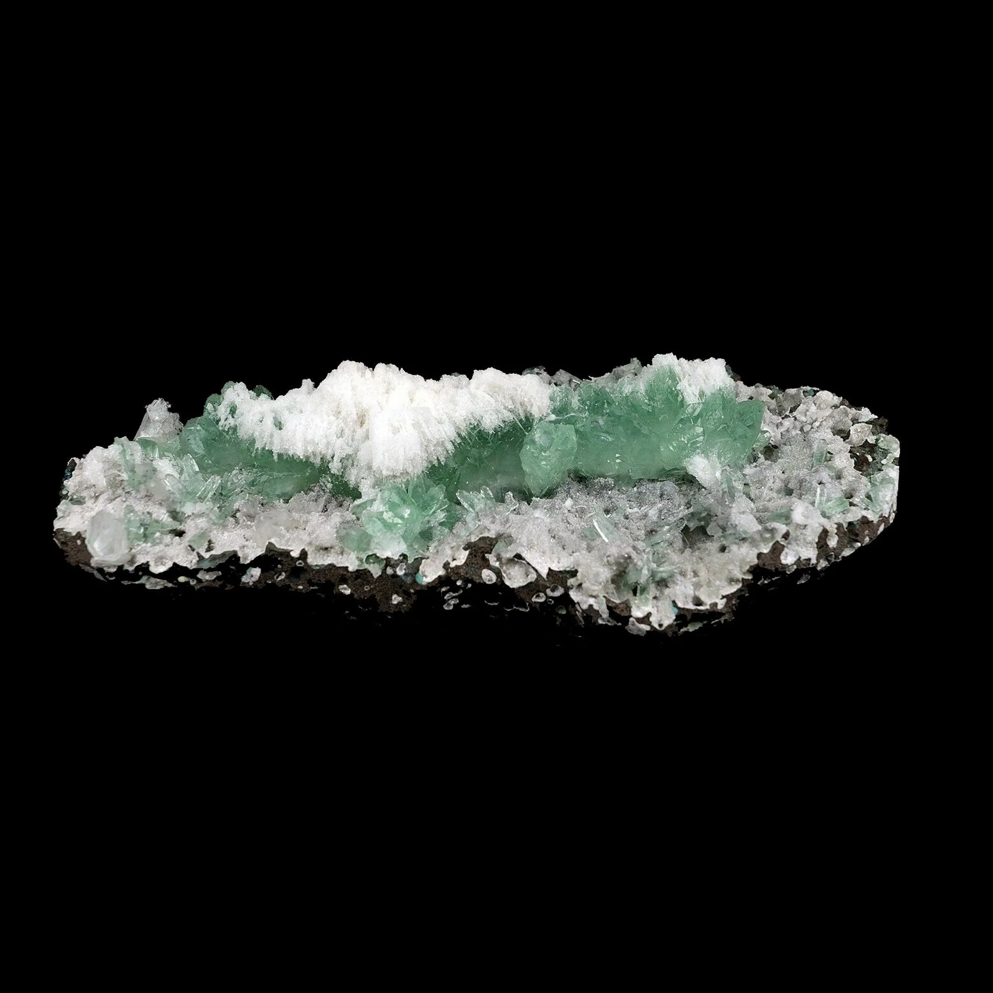 Apophyllite Green with Scolecite on Chalcedony Attention Grabber - image 6