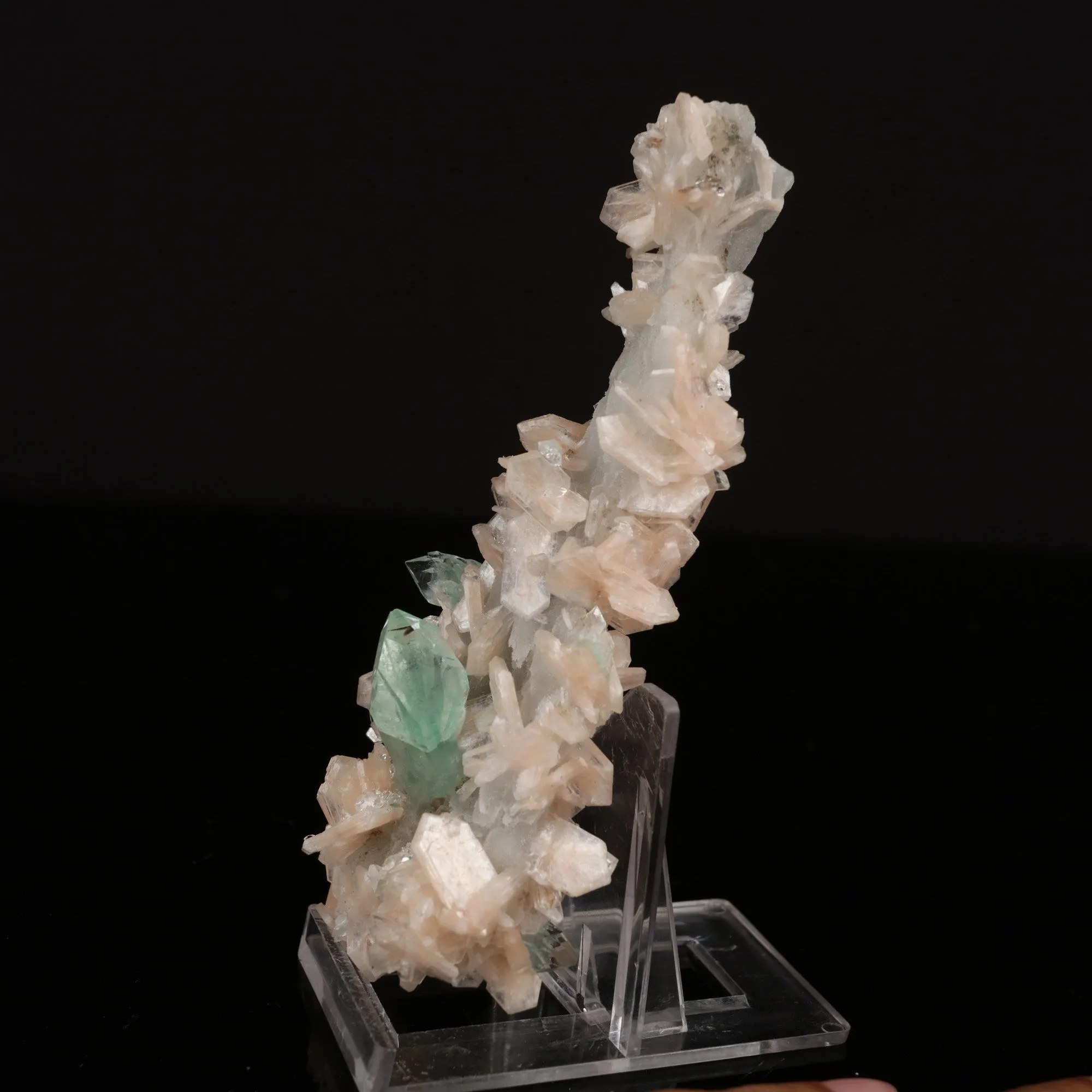 Apophyllite Green with Stilbite and Chalcedony Natural Mineral Specimen - image 3