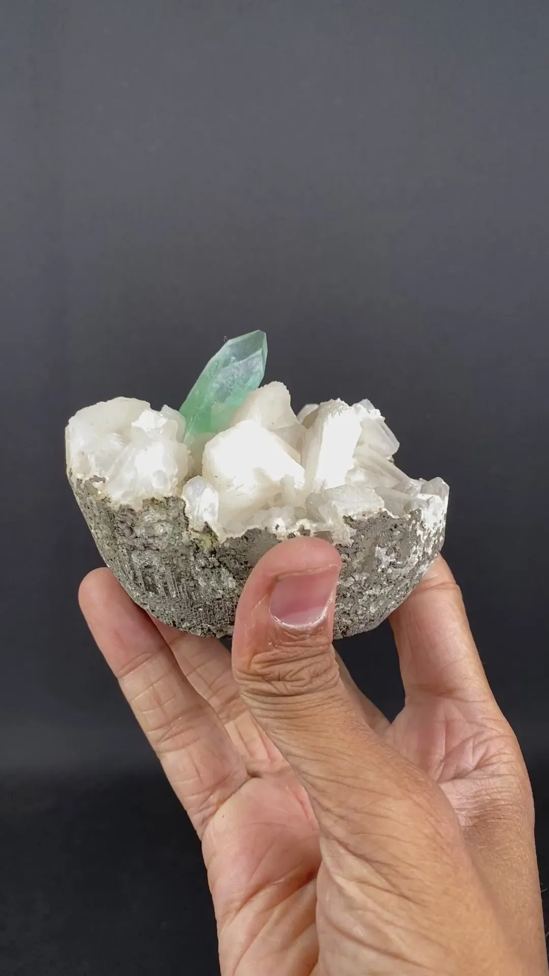 Apophyllite green with Stilbite Natural Mineral Specimen - image 6