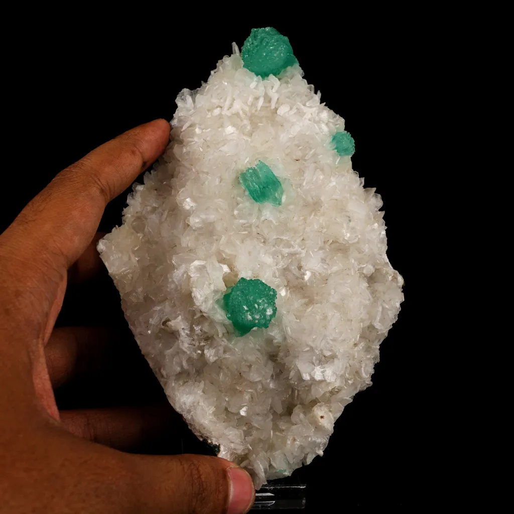 Apophyllite green with Stilbite Natural Mineral Specimen - image 4