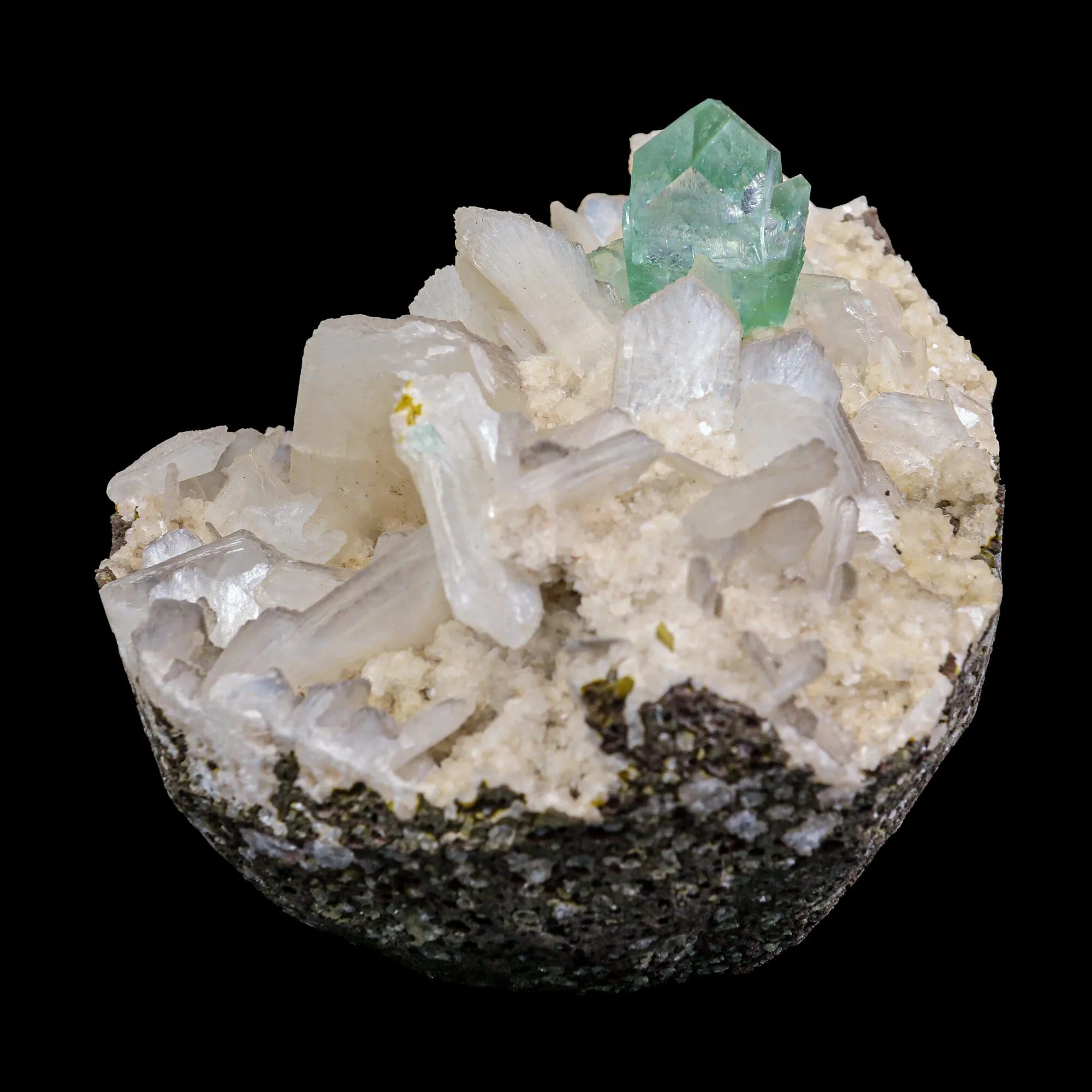 Apophyllite green with Stilbite Natural Mineral Specimen - image 4