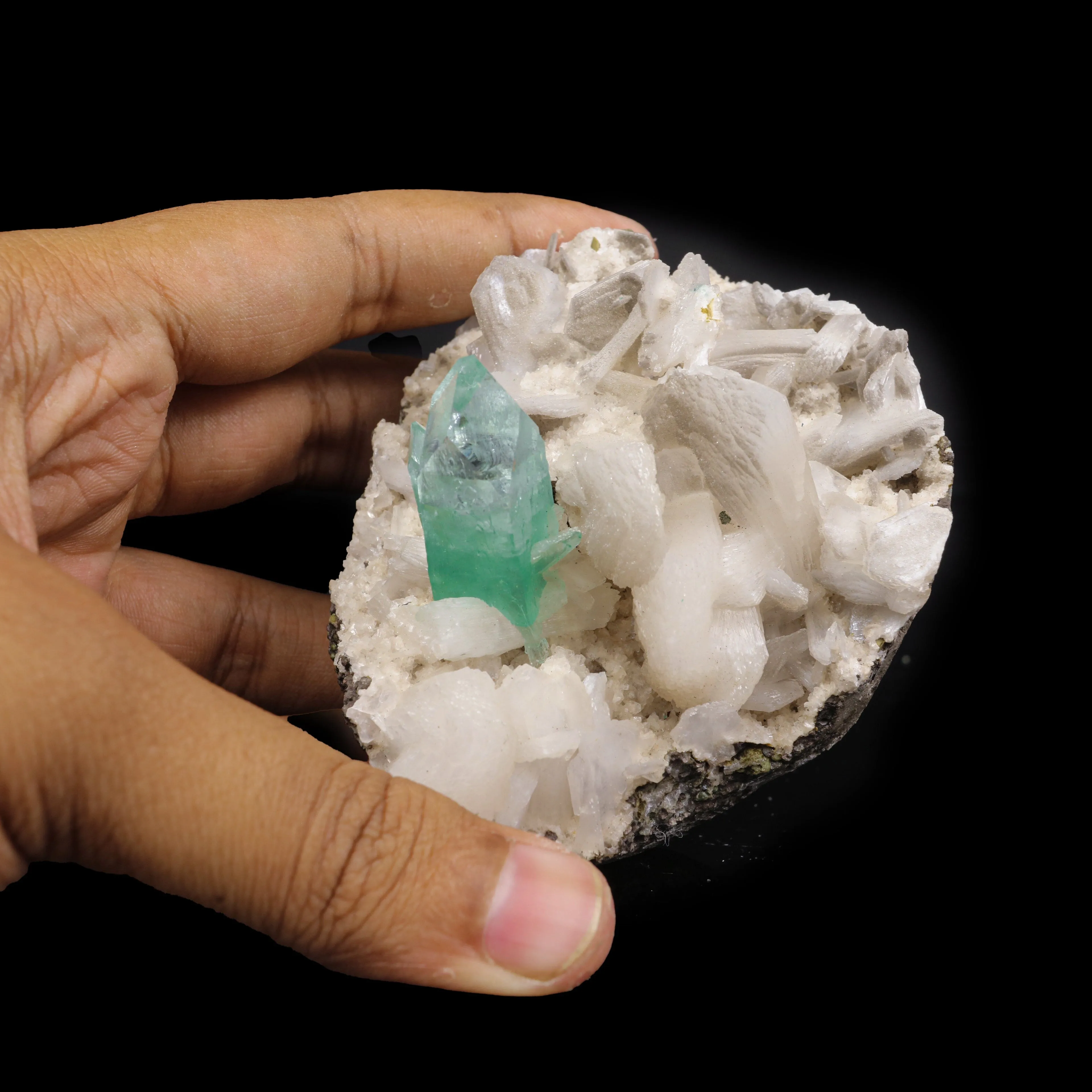 Apophyllite green with Stilbite Natural Mineral Specimen - image 5