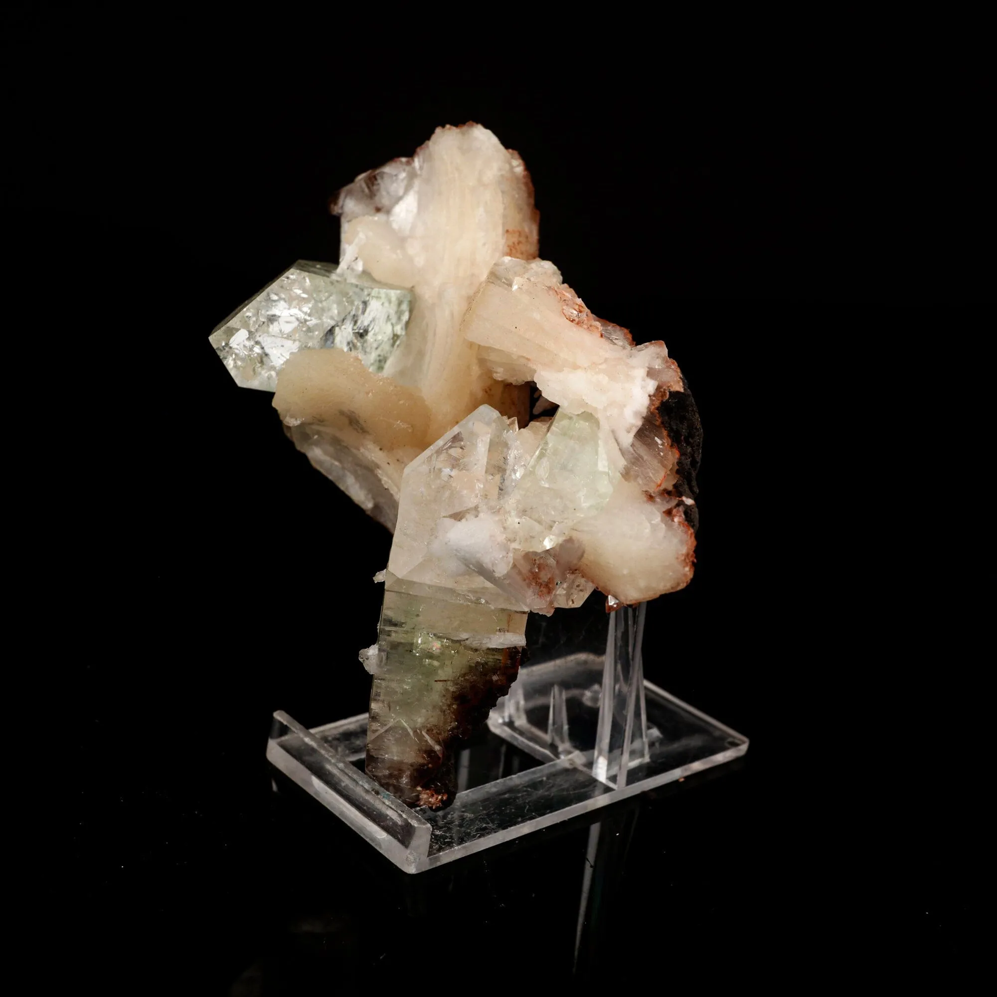 Apophyllite green with Stilbite Natural Mineral Specimen - image 4