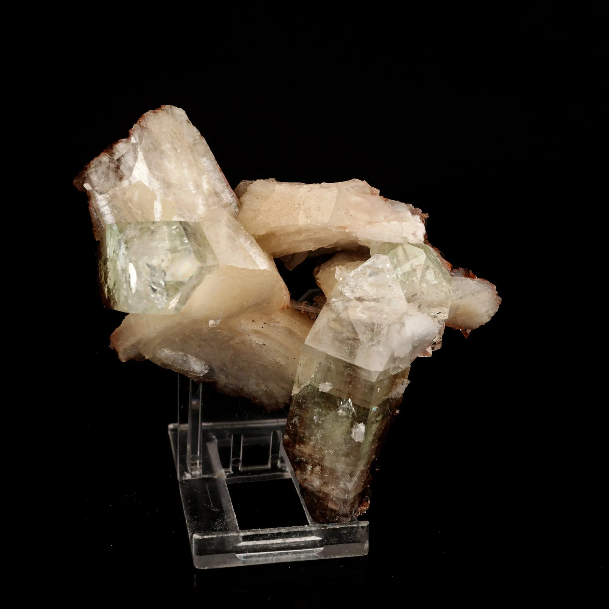 Apophyllite green with Stilbite Natural Mineral Specimen - image 2