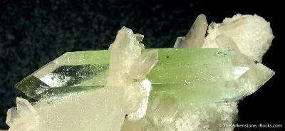 Apophyllite Impaled on Stilbite, on Quartz Pseudomorphs After Calcite - image 2