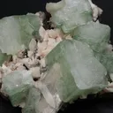 Apophyllite, light green crystals on Stilbite matrix - image 2