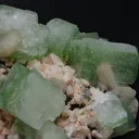 Apophyllite, light green crystals on Stilbite matrix - image 2