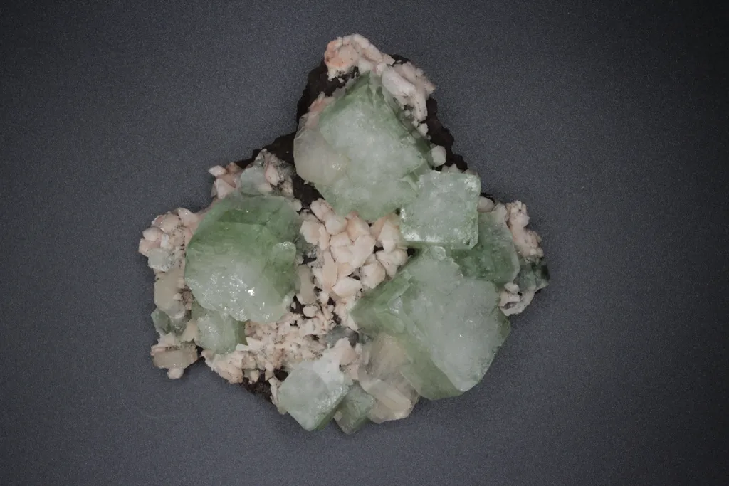 Apophyllite, light green crystals on Stilbite matrix - image 3