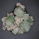 Apophyllite, light green crystals on Stilbite matrix - image 3