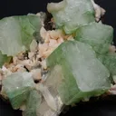 Apophyllite, light green crystals on Stilbite matrix - image 1