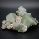 Apophyllite, light green crystals on Stilbite matrix - image 1