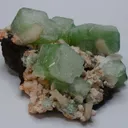 Apophyllite, light green crystals on Stilbite matrix - image 3
