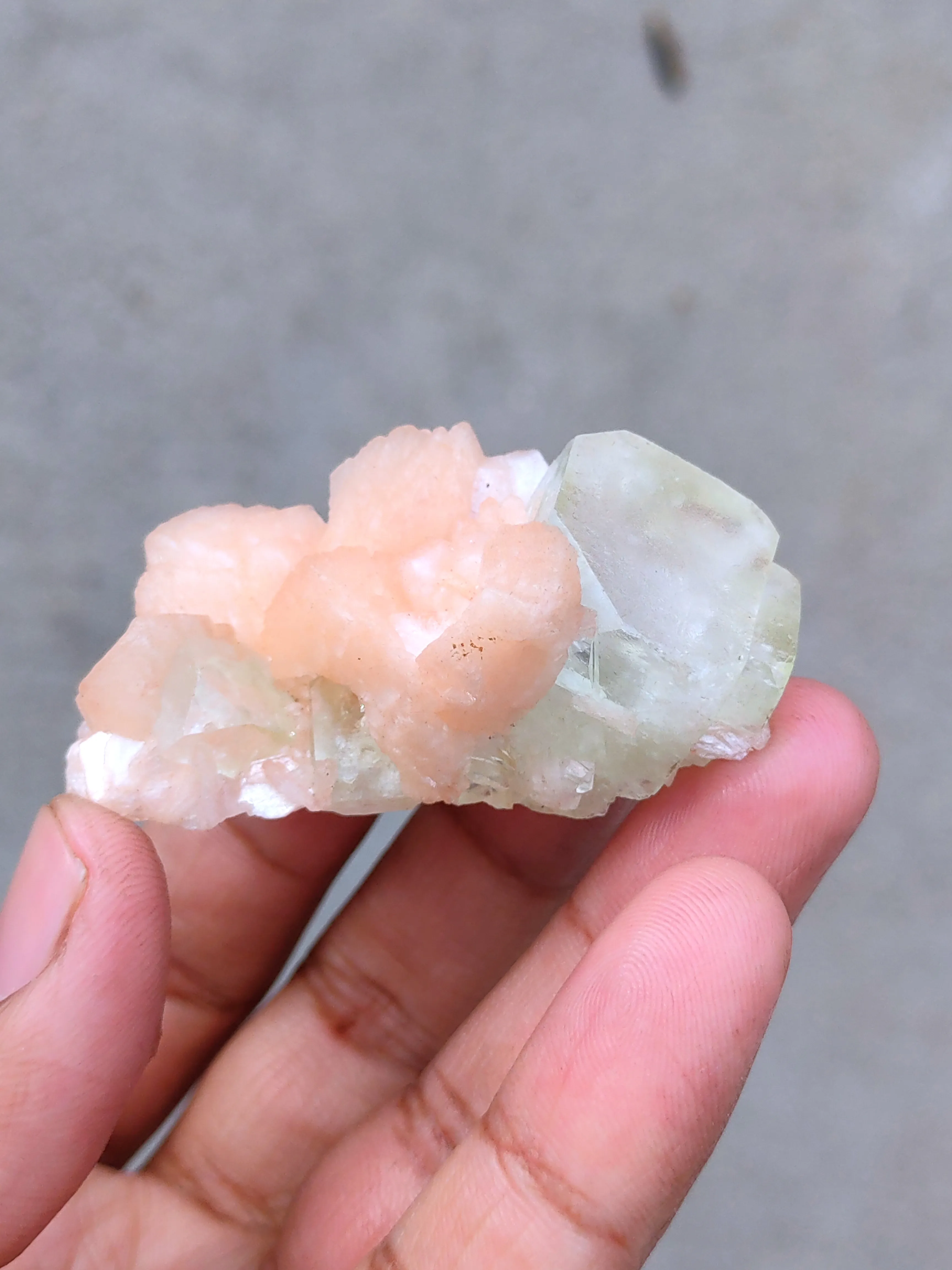 Apophyllite on Orange Stilbite - image 4