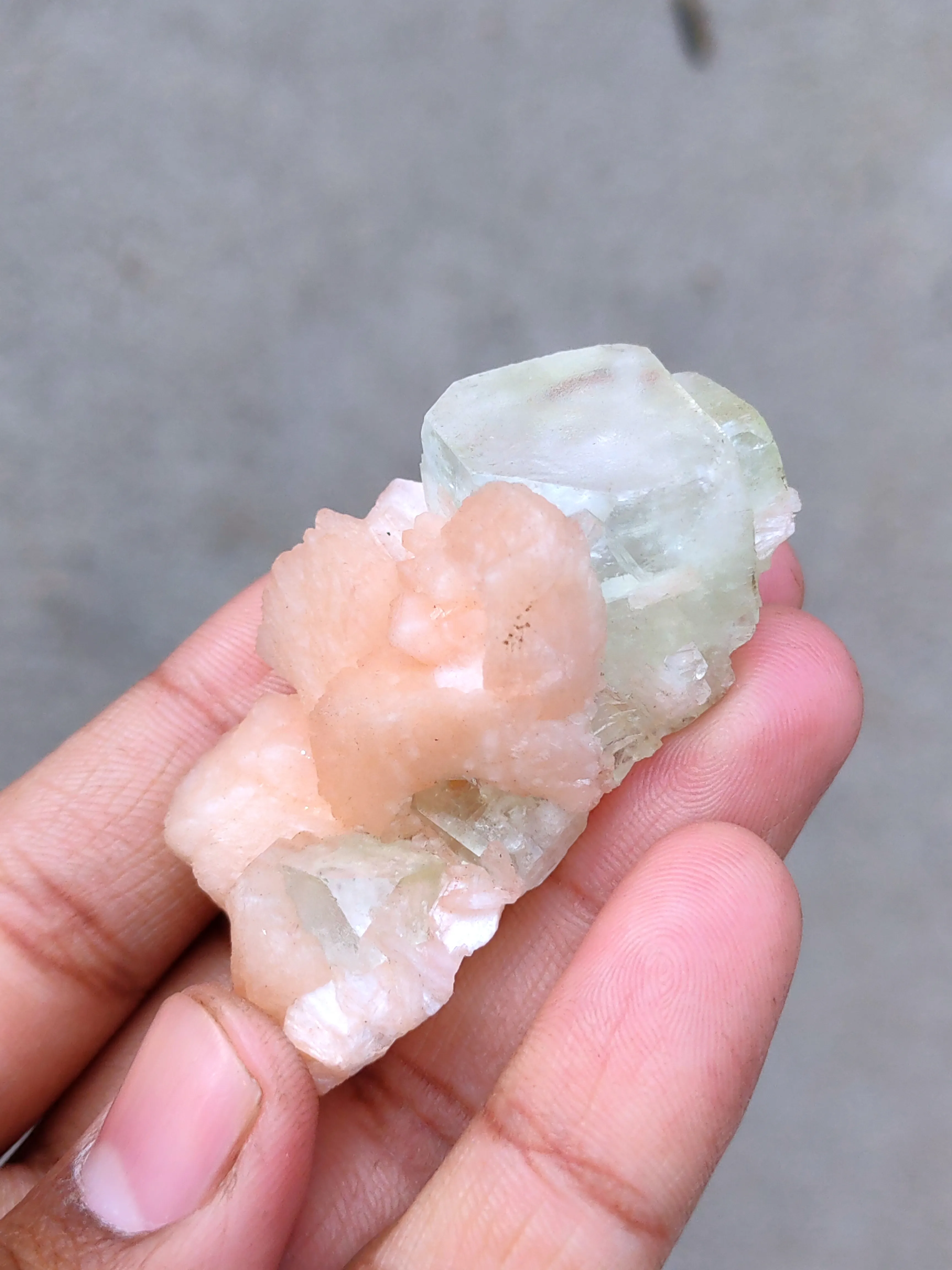 Apophyllite on Orange Stilbite - image 2