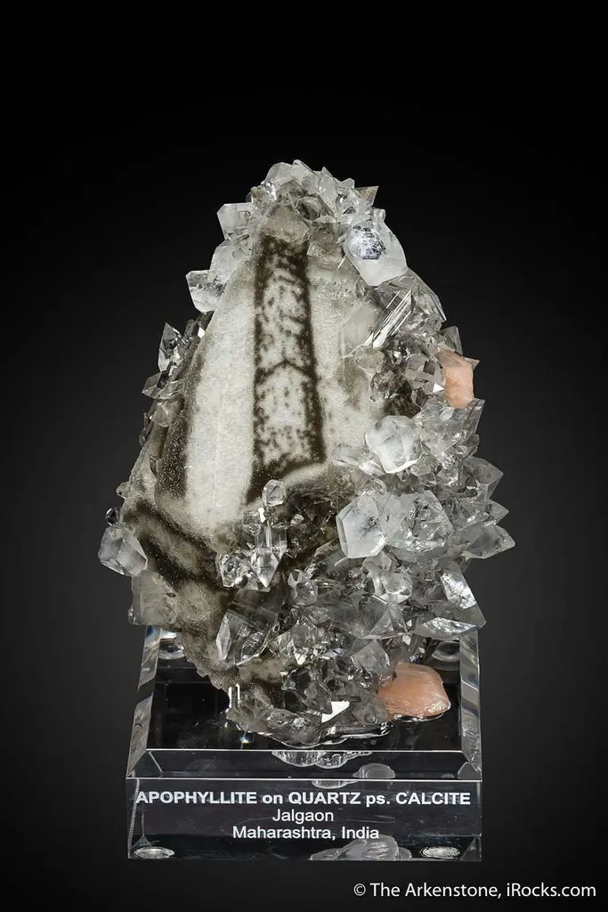 Apophyllite on Quartz on Calcite image